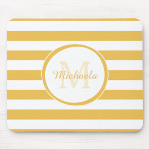 Klassische Big Stripes mit Mit Monogramm, gelbem N Mousepad