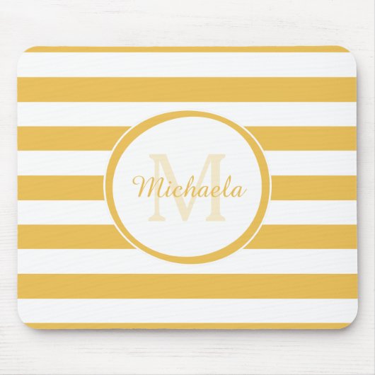 Klassische Big Stripes mit Mit Monogramm, gelbem N Mousepad (Vorne)