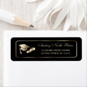 Klassische Black and Gold Graduate Address Labels (Insitu)