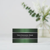 Klassische Black Belt Green Metallic Business Card Visitenkarte (Stehend Vorderseite)