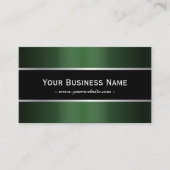 Klassische Black Belt Green Metallic Business Card Visitenkarte (Vorderseite)