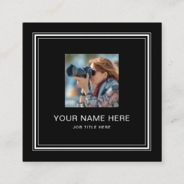 Klassische Black Calling Card mit weißem Script Telefonnummerkarte