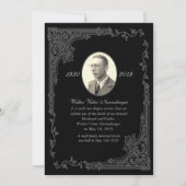 Klassische Black Death Announcement Card Ankündigung (Vorderseite)