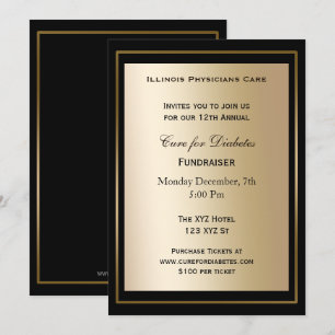 klassische Black Gold Corporate Party Einladung
