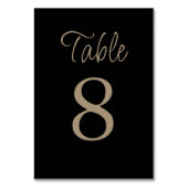 Klassische Black & Gold Hochzeit Tischnummer (Vorderseite)
