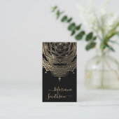 Klassische Black & Gold Mandala Earring Display Ca Visitenkarte (Stehend Vorderseite)