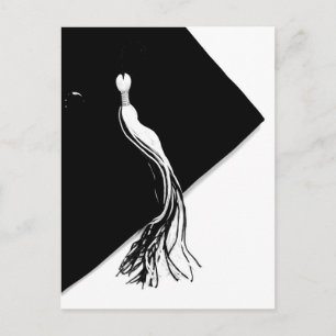 Klassische Black Graduation Cap und Tassel Postcar Ankündigungspostkarte