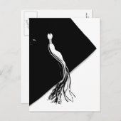 Klassische Black Graduation Cap und Tassel Postcar Ankündigungspostkarte (Vorne/Hinten)