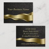 Klassische Black Leather Business Card Visitenkarte (Vorne/Hinten)