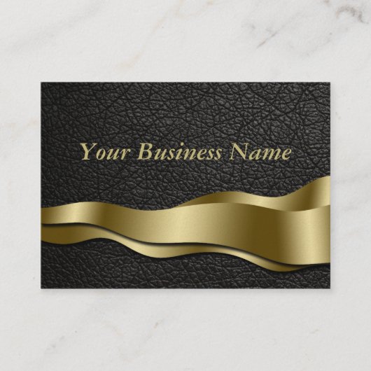 Klassische Black Leather Business Card Visitenkarte (Vorderseite)