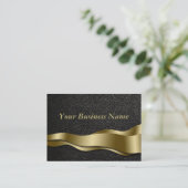 Klassische Black Leather Business Card Visitenkarte (Stehend Vorderseite)