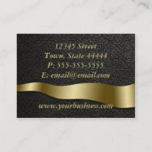 Klassische Black Leather Business Card Visitenkarte (Rückseite)