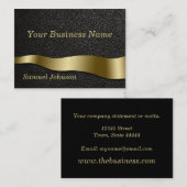 Klassische Black Leather Business Card Visitenkarte (Vorne/Hinten)