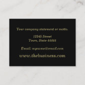 Klassische Black Leather Business Card Visitenkarte (Rückseite)