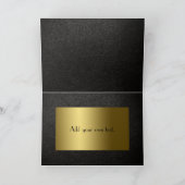 Klassische Black Leather und Gold Wave Grußkarte Karte (Innenseite)