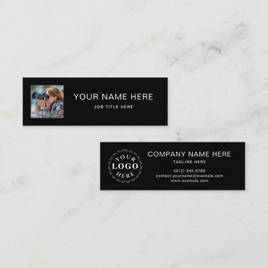 Klassische Black Mini Calling Card mit weißem Scri Telefonnummerkarte (Vorne/Hinten)