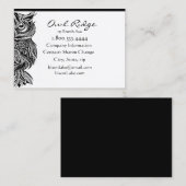 Klassische Black Owl Bird Nature Custom Business C Visitenkarte (Vorne/Hinten)