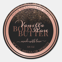 Klassische Black Product Packaging Labels Rose Gol