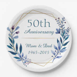 Klassische Bläserei zum 50. Hochzeitstag Pappteller