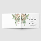 Klassische Bläsereien-Schwarz-Weiß-Peonies-Hochzei Gästebuch (Voll)