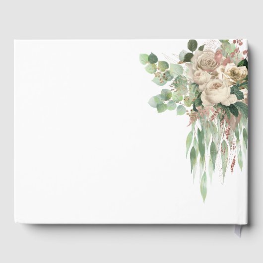 Klassische Bläsereien-Schwarz-Weiß-Peonies-Hochzei Gästebuch (Rückseite)