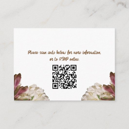 Klassische Bläserweiße Hochzeit RSVP Begleitkarte (Rückseite)