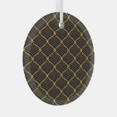 Klassische Blätter Art Deco Muster Ornament Aus Glas (Vorderseite Rechts)