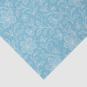 Klassische Blätter Blumenmuster auf blauem Blau Seidenpapier (Ausschnitt)