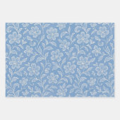 Klassische Blätter Blumenmuster auf hellblau (Vorderseite)