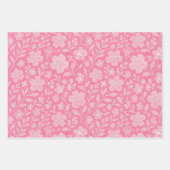 Klassische Blätter Blumenmuster auf Hot Pink (Vorderseite)