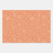 Klassische Blätter Blumenmuster auf Korallenorange (Vorderseite)