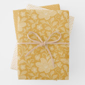 Klassische Blätter Blumenmuster auf Ockergelb (Beispiel)