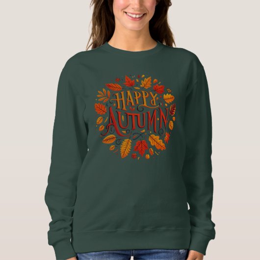 klassische Blätter & glückliche Herbstferien Sweatshirt (Vorderseite)