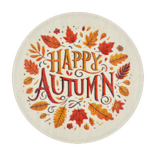 klassische Blätter & Glücklicher Herbst  Schneidebrett