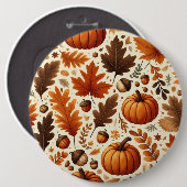 klassische Blätter/Kürbisse/Akkorde Herbst Button (Vorne & Hinten)
