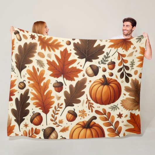 klassische Blätter/Kürbisse/Akkorde Herbst Fleecedecke (Beispiel)