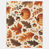klassische Blätter/Kürbisse/Akkorde Herbst Fleecedecke (Vorderseite)
