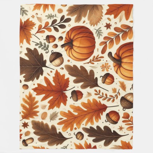 klassische Blätter/Kürbisse/Akkorde Herbst Fleecedecke (Vorderseite)