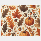 klassische Blätter/Kürbisse/Akkorde Herbst Fleecedecke (Vorderseite (Horizontal))