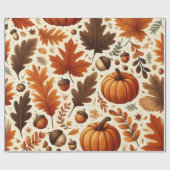 klassische Blätter/Kürbisse/Akkorde Herbst Geschenkpapier (Flach)