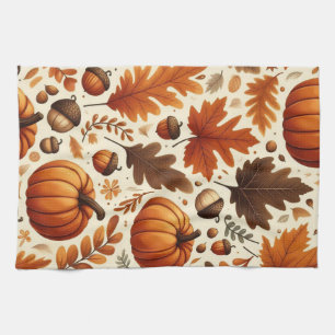 klassische Blätter/Kürbisse/Akkorde Herbst Geschirrtuch