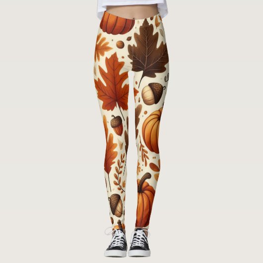 klassische Blätter/Kürbisse/Akkorde Herbst Leggings (Vorderseite)