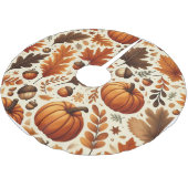 klassische Blätter/Kürbisse/Akkorde Herbst Polyester Weihnachtsbaumdecke (Schrägansicht)