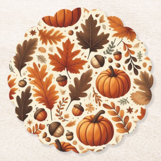 klassische Blätter/Kürbisse/Akkorde Herbst Untersetzer (Vorderseite)