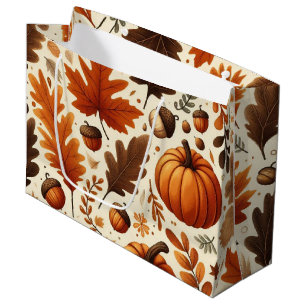 klassische Blätter/Kürbisse/Eichen Autumn Große Geschenktüte