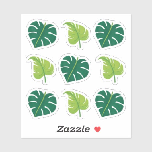 Klassische Blätter mit zwei Farbtönen Aufkleber (Blatt)