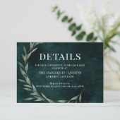 Klassische Blätter Träumdrama EMERALD RSVP Card (Stehend Vorderseite)