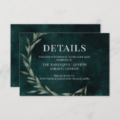 Klassische Blätter Träumdrama EMERALD RSVP Card (Vorne/Hinten)