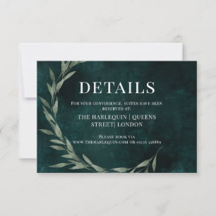 Klassische Blätter Träumdrama EMERALD RSVP Card Karte