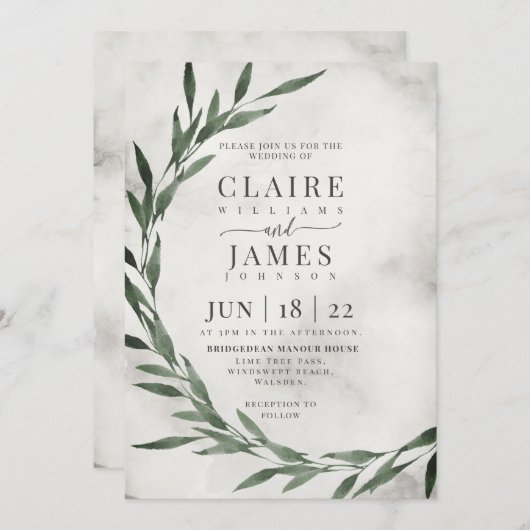 Klassische Blätter träumliches Drama, Einladung (Vorne/Hinten)